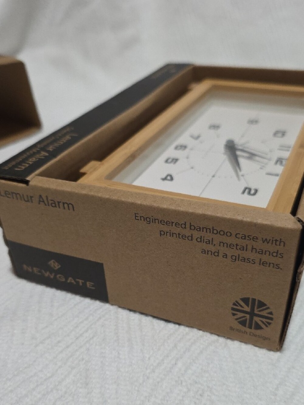 Newgate Lemur Alarm Clock Natural Bamboo Wood Silent Sweep Table Desk Clock NIB - Picture 4 of 5